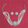 Cubic Zirconia Choker Necklace With Rhodium Plating