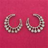 Cz Classic Earring With Mehndi 2 Tone Rhodium Plating