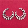 Cz Classic Earring With Mehndi 2 Tone Rhodium Plating