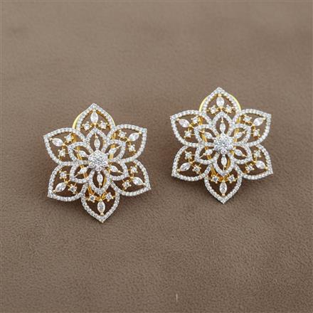 Cz Tops With Carat 2 Tone Rhodium Plating