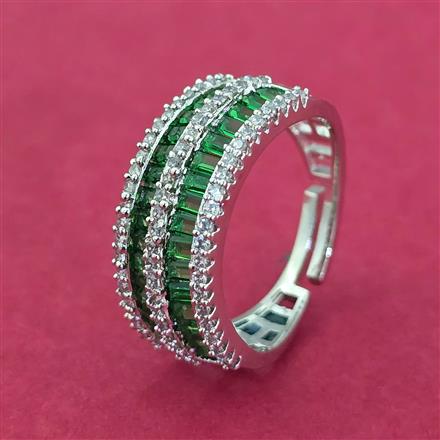 Cz Adjustable Ring With Rhodium Plating
