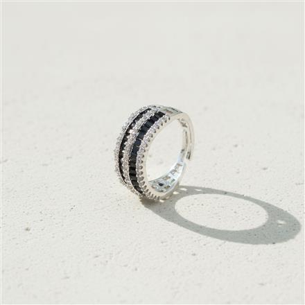 Cz Adjustable Ring With Rhodium Plating