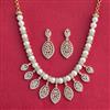 Cubic Zirconia Moti Necklace With 2 Tone Rhodium Plating