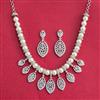 Cubic Zirconia Moti Necklace With 2 Tone Rhodium Plating
