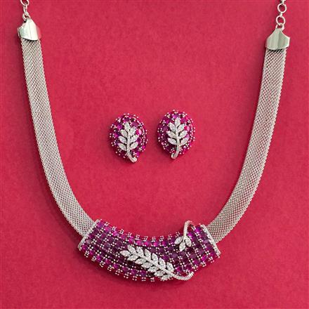 Cubic Zirconia Classic Necklace With Rhodium Plating