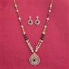 Cubic Zirconia Moti Pendant Set With 2 Tone Plating