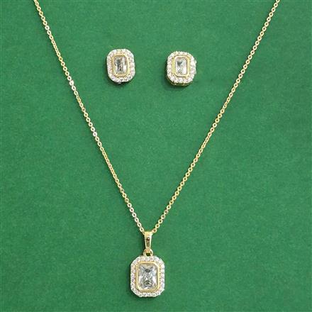 Cz Delicate Pendant Set With Carat Gold Plating