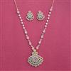 Cubic Zirconia Classic Pendant Set With 2 Tone Plating