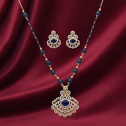 Cubic Zirconia Classic Pendant Set With 2 Tone Plating