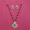 Cubic Zirconia Classic Pendant Set With 2 Tone Plating