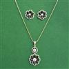 Cz Classic Pendant Set With 2 Tone Plating