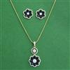 Cz Classic Pendant Set With 2 Tone Plating