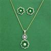 Cz Classic Pendant Set With 2 Tone Plating