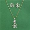 Cz Classic Pendant Set With 2 Tone Plating