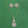 Cz Classic Pendant Set With 2 Tone Plating
