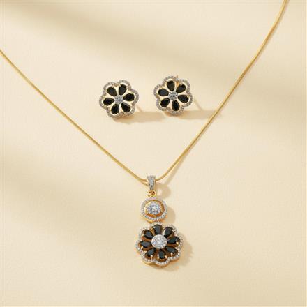 Cz Classic Pendant Set With 2 Tone Plating