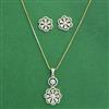 Cz Classic Pendant Set With 2 Tone Plating
