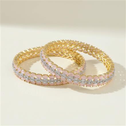 Cz Classic Bangles With 2 Tone Plating