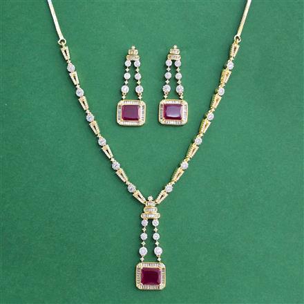 Cz Classic Necklace Set With 2 Tone Plating