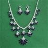 Cz Classic Necklace Set With Rhodium Plating