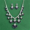 Cz Classic Necklace Set With Rhodium Plating