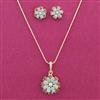 Cz Classic Pendant Set With 2 Tone Plating