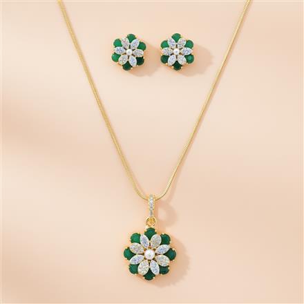 Cz Classic Pendant Set With 2 Tone Plating
