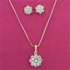 Cz Classic Pendant Set With 2 Tone Plating