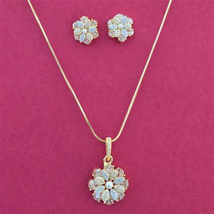 Cz Classic Pendant Set With 2 Tone Plating
