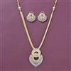 Cz Classic Pendant Set With 2 Tone Rhodium Plating