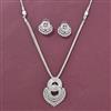 Cz Classic Pendant Set With 2 Tone Rhodium Plating