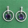 Cz Delicate Earring With Rhodium Plating