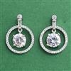 Cz Delicate Earring With Rhodium Plating