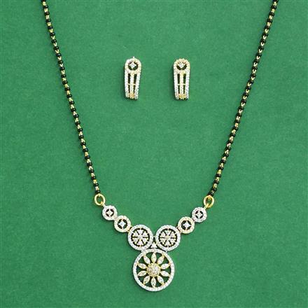 Cz Classic Mangalsutra With 2 Tone Rhodium Plating