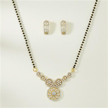 Cz Classic Mangalsutra With 2 Tone Rhodium Plating
