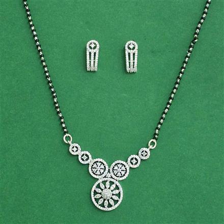 Cz Classic Mangalsutra With 2 Tone Rhodium Plating