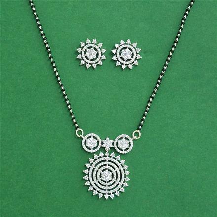 Cz Classic Mangalsutra With Rhodium Plating