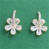 Cz Delicate Earring With 2 Tone Rhodium Plating