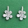 Cz Delicate Earring With 2 Tone Rhodium Plating