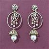 Cz Classic Earring With Mehndi 2 Tone Rhodium Plating