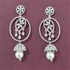 Cz Classic Earring With Mehndi 2 Tone Rhodium Plating