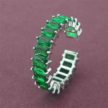 Cz Adjustable Ring With Rhodium Plating