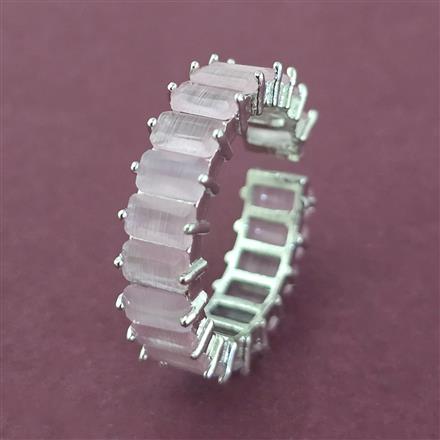 Cz Adjustable Ring With Rhodium Plating