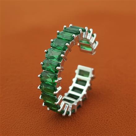 Cz Adjustable Ring With Rhodium Plating