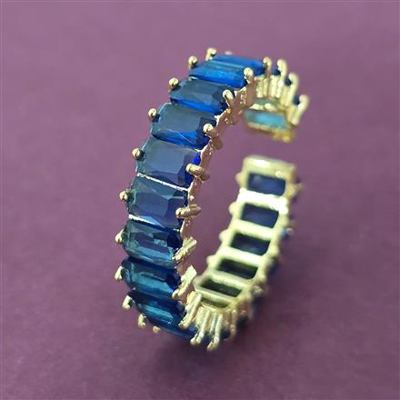 Cz Adjustable Ring With Gold Plating