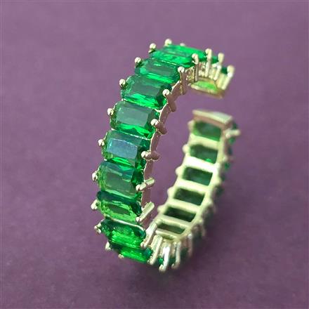 Cz Adjustable Ring With Gold Plating