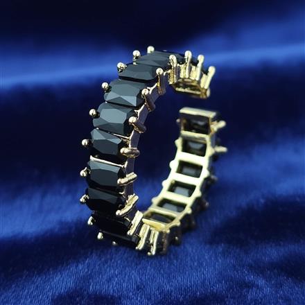 Cz Adjustable Ring With Gold Plating