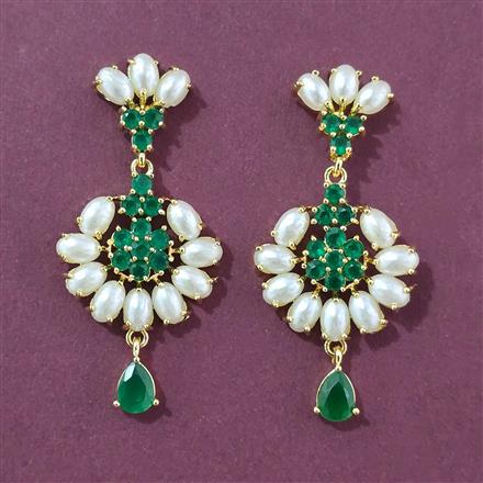 Cz Moti Earring With Gold Plating