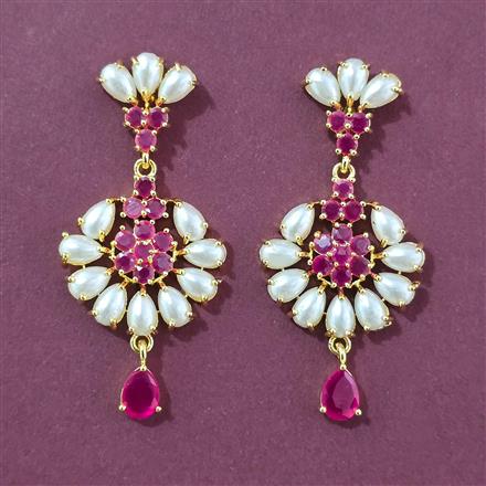 Cz Moti Earring With Gold Plating