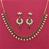 Cz Moti Necklace Set With Gold Plating